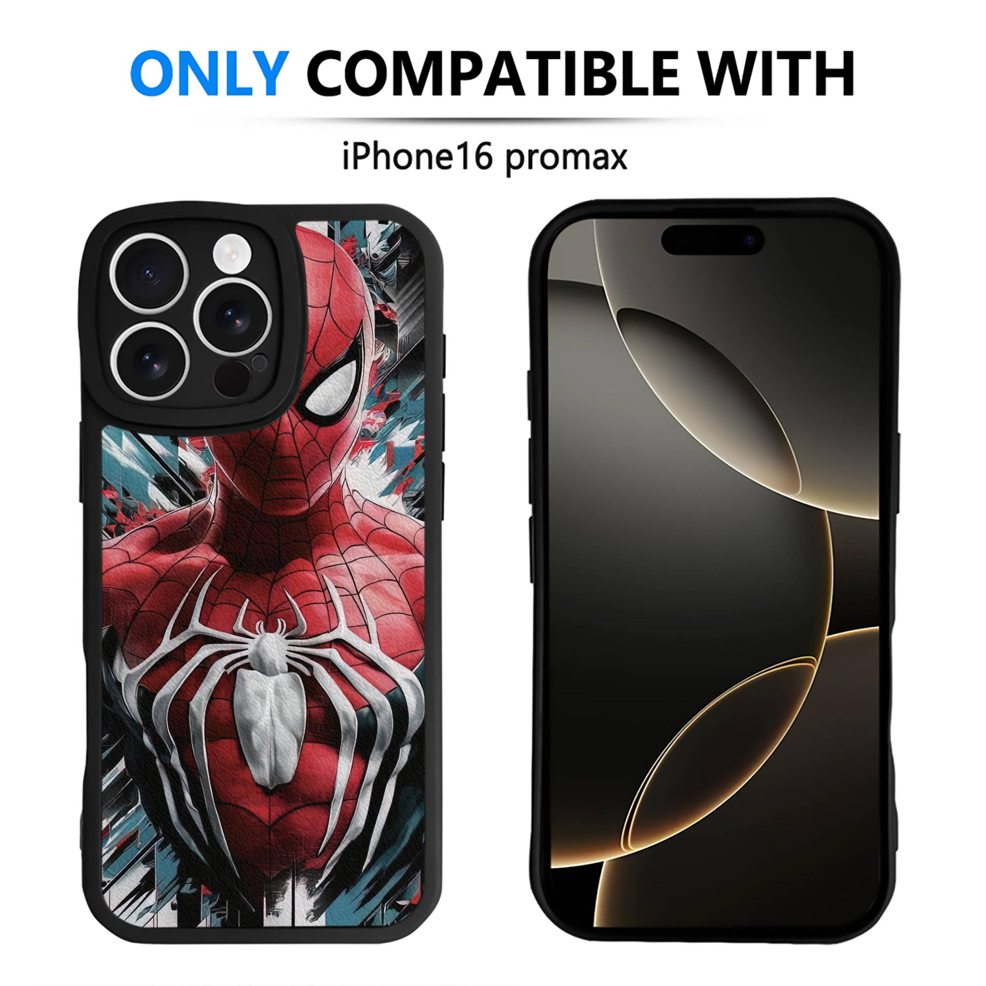 （画像用） Spider Man スパイダーマン 【iPhone 16シリーズ対応】シリコンスマホケース（レザー調） 材質：シリコン